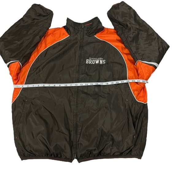 NFL Cleveland Browns Orange Reversible Full Zip Jacket Sz L Embroidered Nylon - Picture 13 of 16